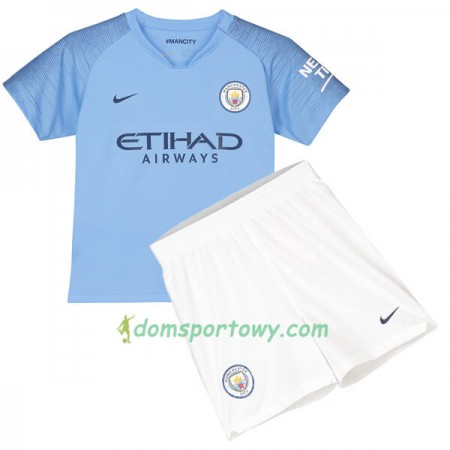 Koszulka Manchester City Dziecięcy Domowe Koszulki Piłkarskie 2018/19 Krótki Rękaw